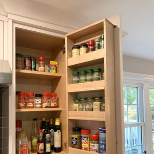 Customizable Behind The Door Spice Rack with Adjustable Shelves