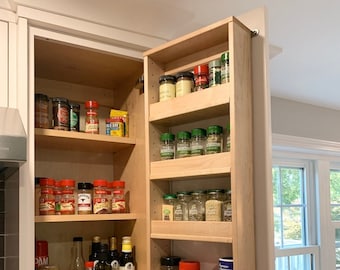 Customizable Behind The Door Spice Rack with Adjustable Shelves