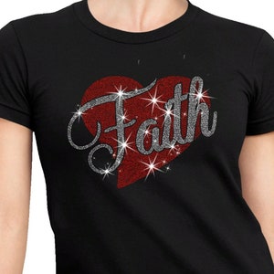 Faith Rhinestone T-Shirt: Christian Love & Grace Gift