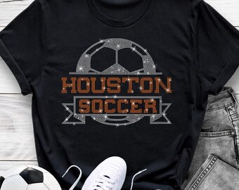Houston Rhinestone Soccer T-Shirt: Game Day Comfort Colors Tee