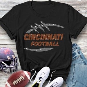 Cincinnati Game Day Rhinestone T-Shirt, Football Game Day Apparel, Tailgating Game Day Shirt,  Soft Cotton Shirt, Sports Gift for Her