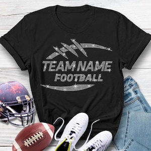 Custom Football Team Rhinestone T-Shirt: Personalized Sports Tee