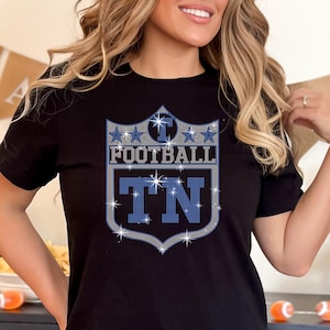 Tennessee Rhinestone Shirt, Football Volunteers Fan Tee, Game Day Outfit, College Football Gear, Gift for Tennessee Fans, Tennessee Hoodie