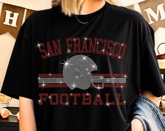 San Francisco Football Rhinestone T-Shirt: Game Day Bling Tee