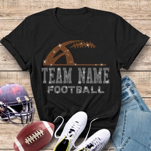 Custom Football Rhinestone T-Shirt: Personalized Team Jersey, Sports Mom Gift