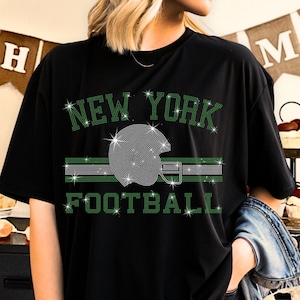 New York Football Rhinestone T-Shirt, Team Supporter Shirt, Game Day Moms Tee-Shirt, Tailgate Unisex Apparel, Trending Sports Fan Gift Idea