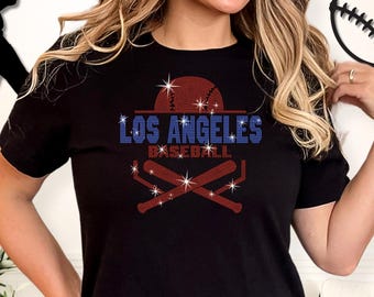Los Angeles Baseball Rhinestone Shirt: LA Baseball Apparel