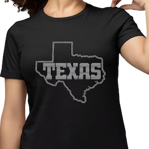 Camiseta con diamantes de imitación del estado de Texas, camiseta de la feria de Texas, camiseta de Texas, camiseta de Texas, camiseta del estado de Texas, camiseta de los amantes de Texas, camiseta de Texas, camiseta con el mapa de Texas