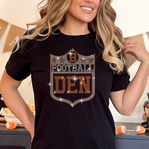 Vintage Style Denver Football Rhinestone Shirt: Sports Fan Gift