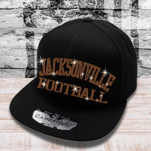 Czapka z daszkiem Jacksonville Football Rhinestone Snapback, czapka New Season Game Day Headwear, czapka drużyny miłośników sportu, czapka cheerleaderek Vintage, czapka na tailgating