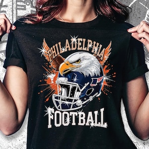 Philadelphia Football Rhinestone Bling Shirt: Sparkly Game Day Tee DTF and Rhinestone Mix