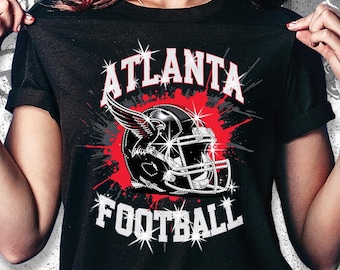 Atlanta Football Rhinestone T-Shirt: Game Day Bling Tee DTF Rhinestone Mix