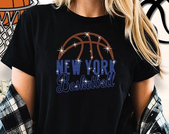 T-shirt New York Basketball con strass: il regalo perfetto per gli amanti del basket.