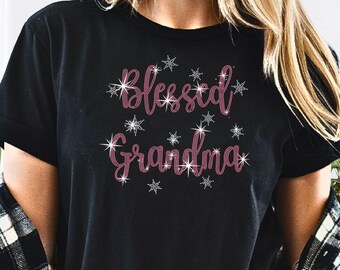 Blessed Grandma Rhinestone T-shirt: Mother's Day Sweatshirt Gift for Grandma
