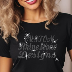 LINKS Logo Clear Rhinestone V-Neck T-Shirt – Soror Bling