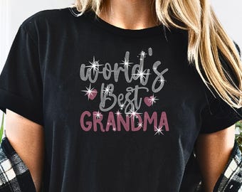 World's Best Grandma Rhinestone Shirt: Cool Grandma T-Shirt
