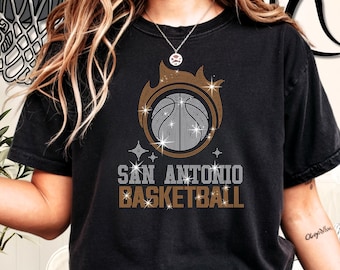 San Antonio Basketball Team Rhinestone Shirt: Basketball Lovers Dazzling Hoodie
