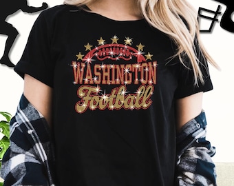 Washington Football Rhinestone Shirt: Sparkling Tailgate Party Outfit