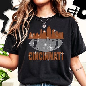 Maillot de football à strass Cincinnati : t-shirt pour le jour du match, style fan tendance