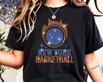 Maglietta con strass della squadra di basket di New York: maglietta sportiva retrò con strass