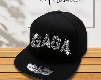 Gaga Rhinestone Snapback Cap: Gift for Grandmother