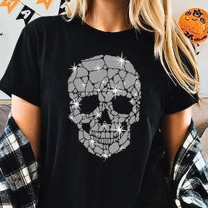 Rhinestone Skull T-Shirt: Women&#39;s Bling Halloween Tee
