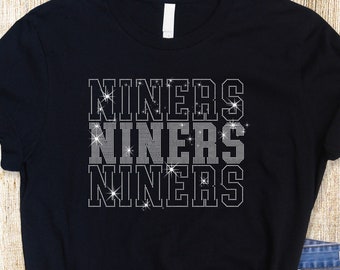 Niners Rhinestone T-Shirt, Football Game Day Sweatshirt,  Game Hoodie, Sunday Day Game Shirt, Gift for Team Fans