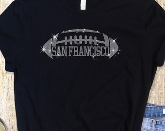 San Francisco Football Rhinestone T-Shirt: Game Day Bling Tee
