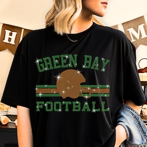 Koszulka z kryształkami Green Bay Football: odzież na imprezę w dniu meczu
