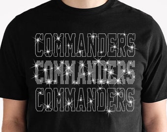 Commanders Football Rhinestone t-shirt/sweatshirt/hoodie, Game Day apparel, Washington Commanders Football t-shirt, Fan Gift Shirt