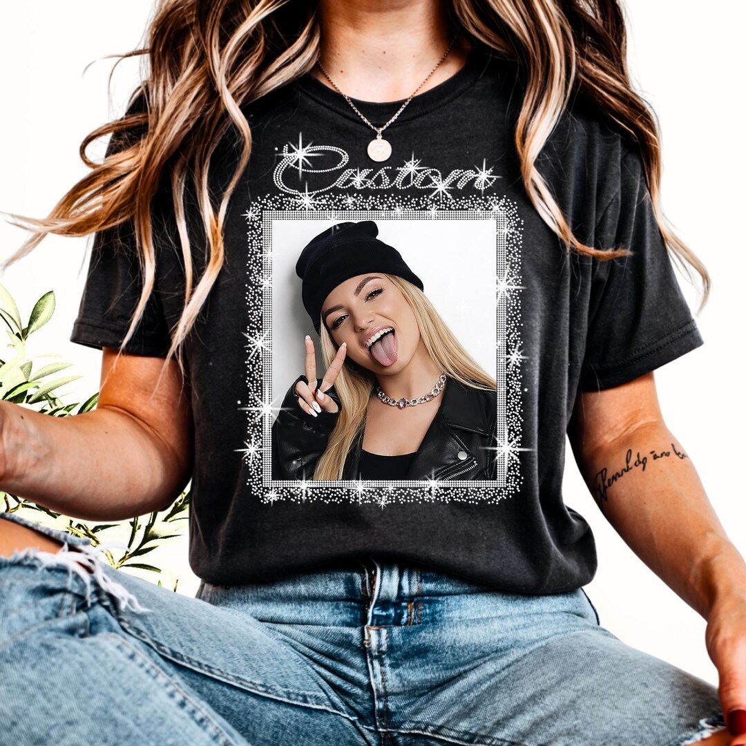Custom Rhinestone Portrait Shirt: Sparkly Personalized Picture ...