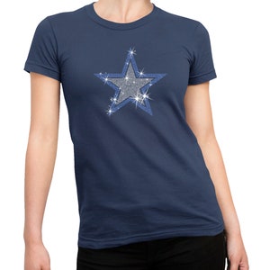 Cowboys Rhinestone Star T-Shirt: Football Team Shirt