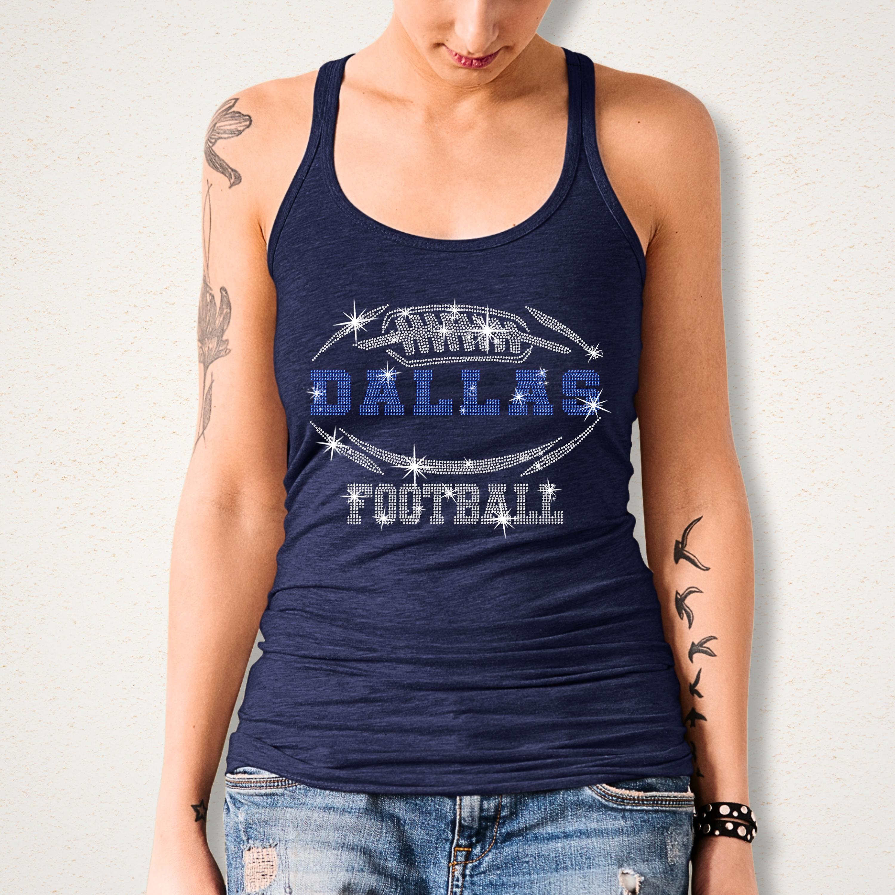 Dallas Rhinestone Football T-shirt: Gameday Sparkle - Etsy