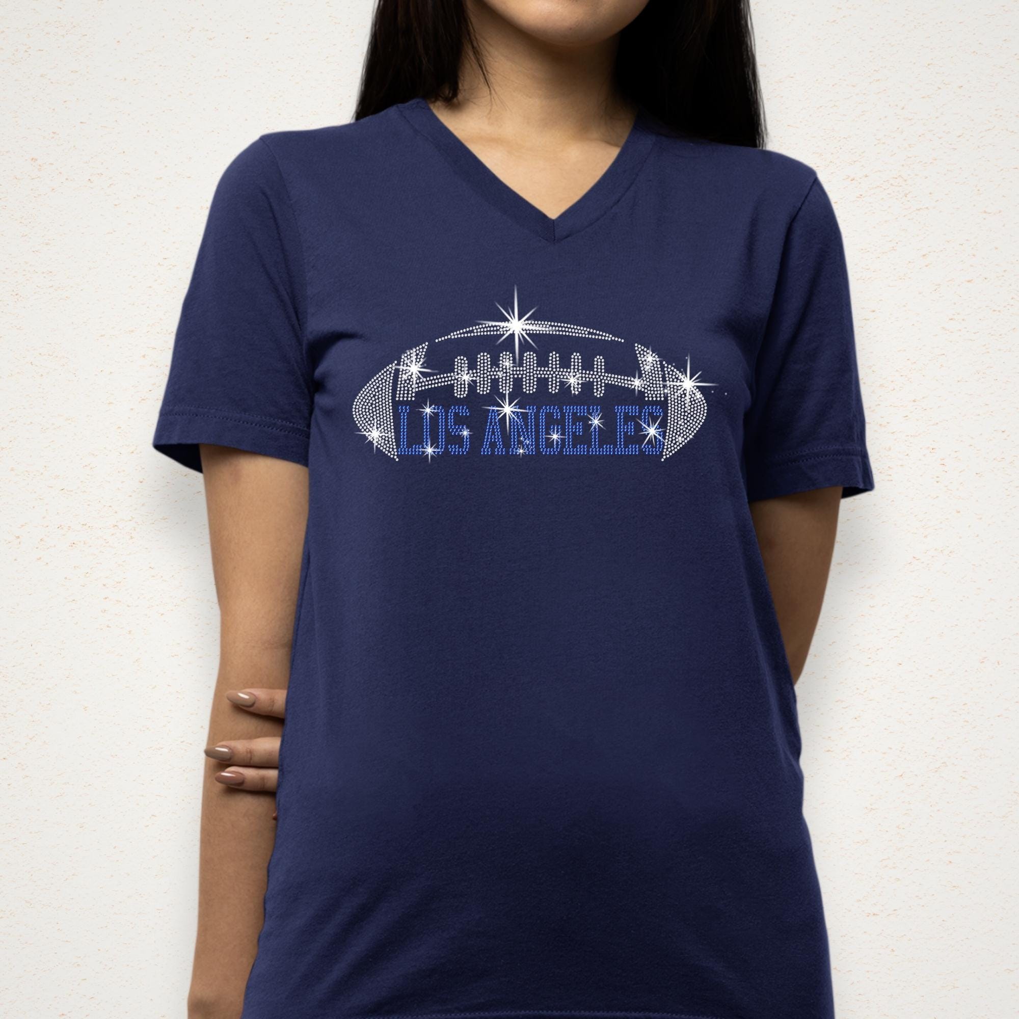 ロサンゼルス・ラインストーン・フットボールTシャツ：ヴィンテージ 