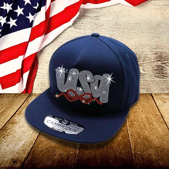 USA Rhinestone Snapback Cap: Patriotic 4th July Headwear - Etsy display picture 1