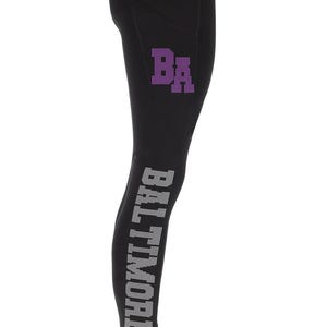 Baltimore Rhinestone Football Leggings, Fan Bling Leggings, Active Wear Yoga Pant, Game day sports leggings, Glitter Leggings for Women