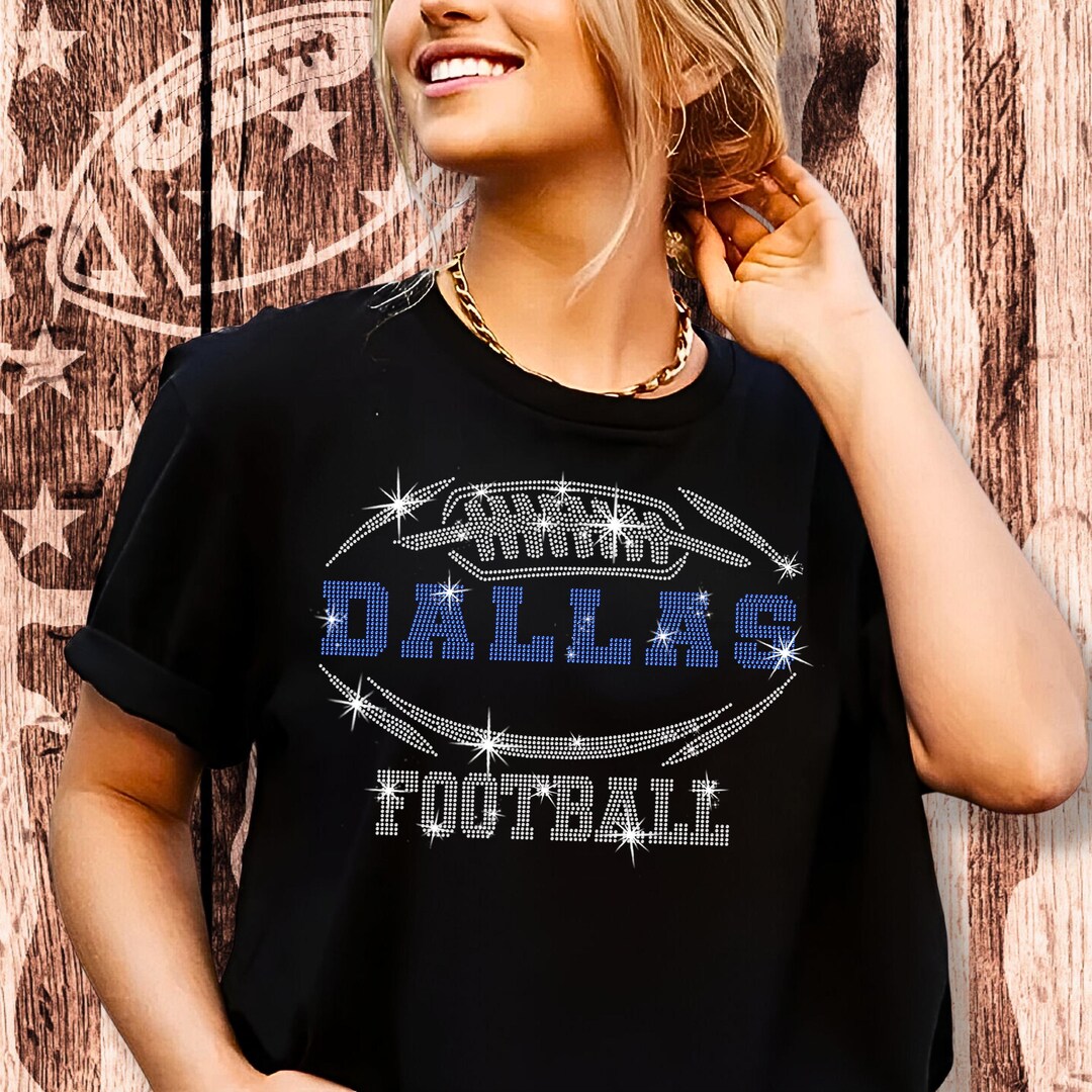 Dallas Rhinestone Football T-shirt: Gameday Sparkle - Etsy