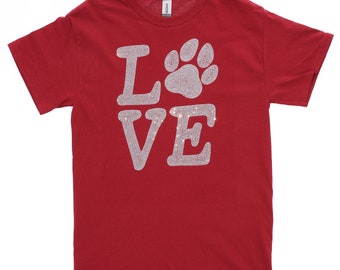 Love Paw Rhinestone T-Shirt: Pet Lover Apparel