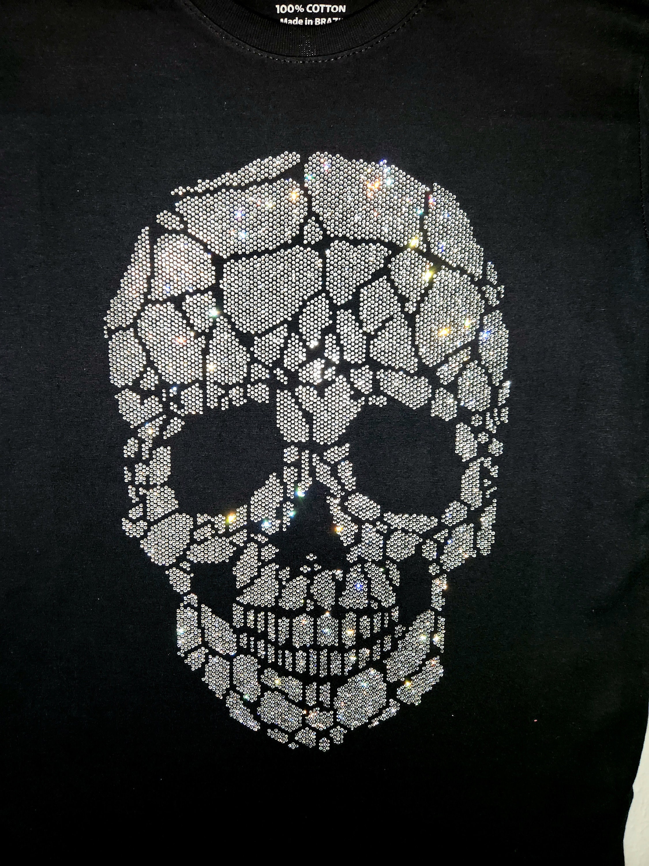 Rhinestone Skull T-shirt: Women's Bling Halloween Tee - Etsy