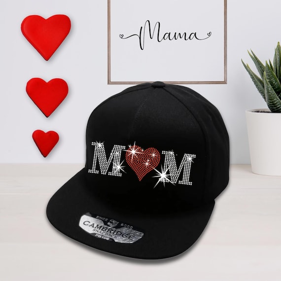 Rhinestone Heart Mom Snapback Hat: Sparkly Bling Baseball  display picture 2