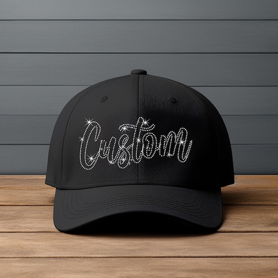 Personalized Rhinestone Snapback Cap: Custom Bling Design - Etsy display picture 2