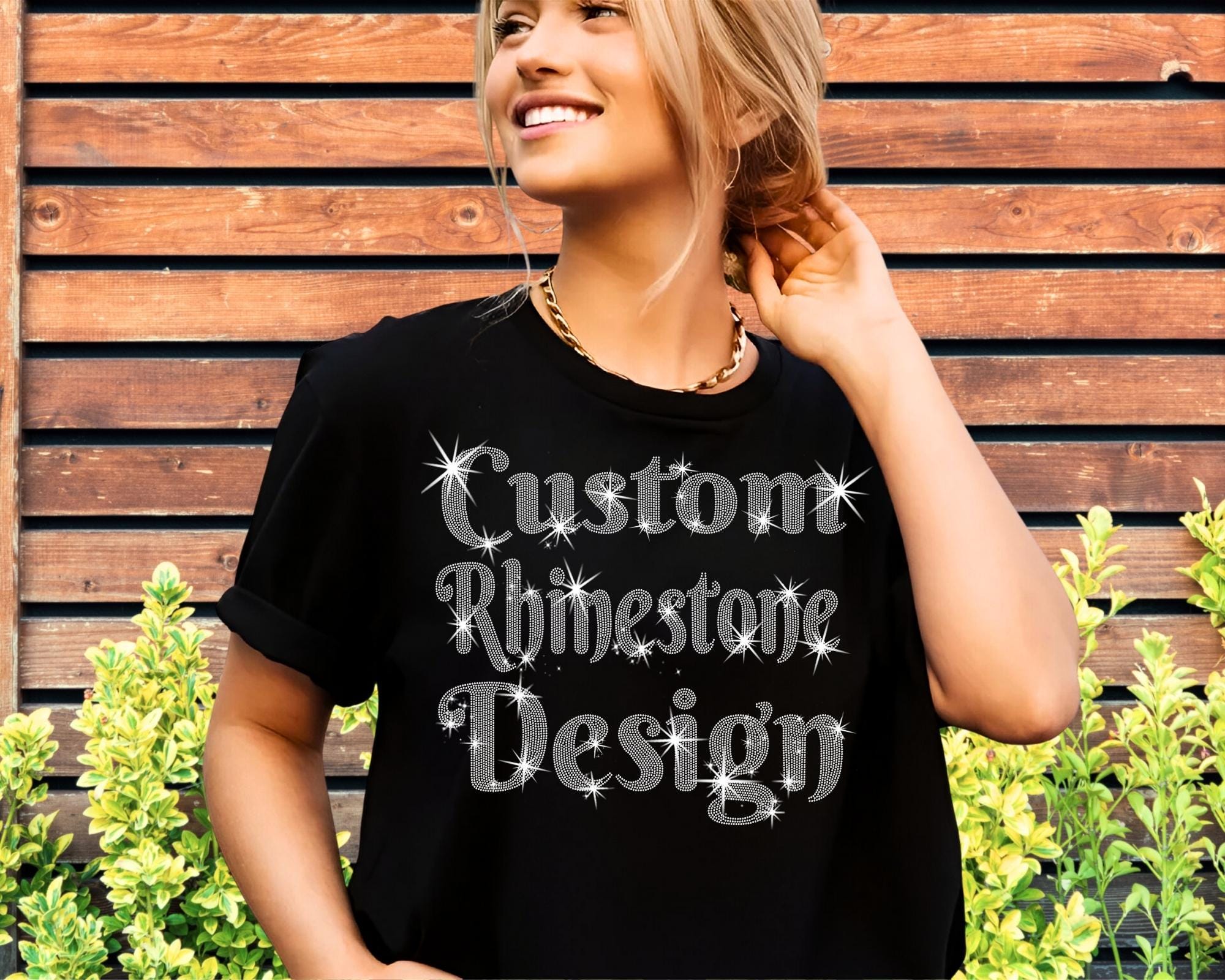 Custom Rhinestone T-shirt: Personalized Sparkle Design - Etsy Custom Rhinestone T-shirt: Personalized Sparkle Design - Etsy