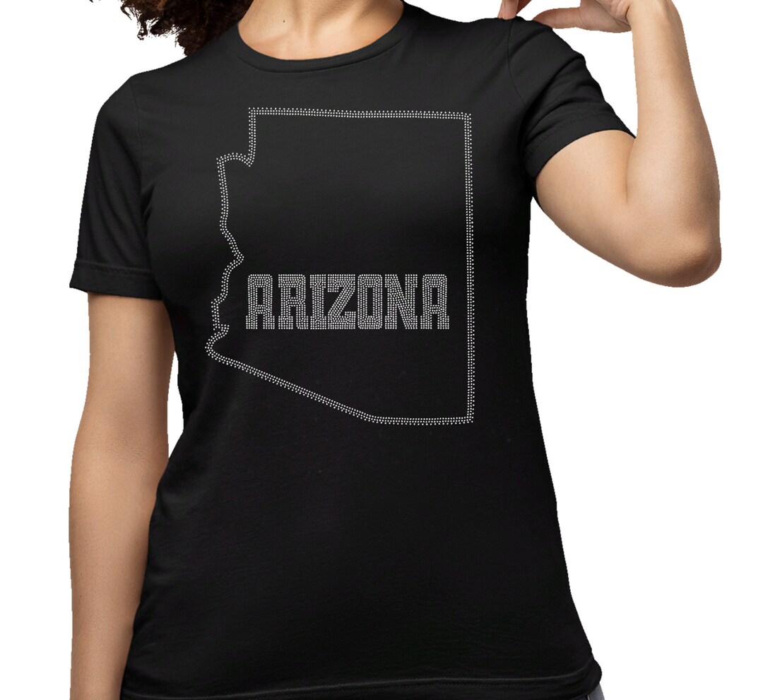 Arizona State Map Rhinestone T-shirt: Arizona Pride Souvenir - Etsy