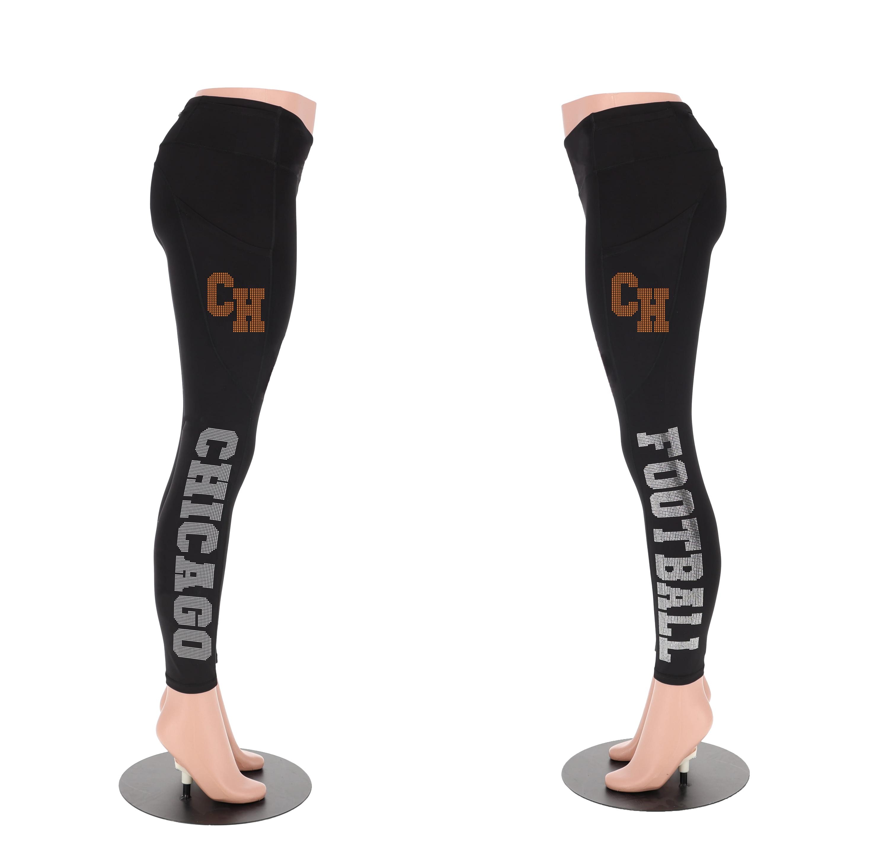 Discover Chicago Rhinestone Football Leggings: Game Day Yoga Pants