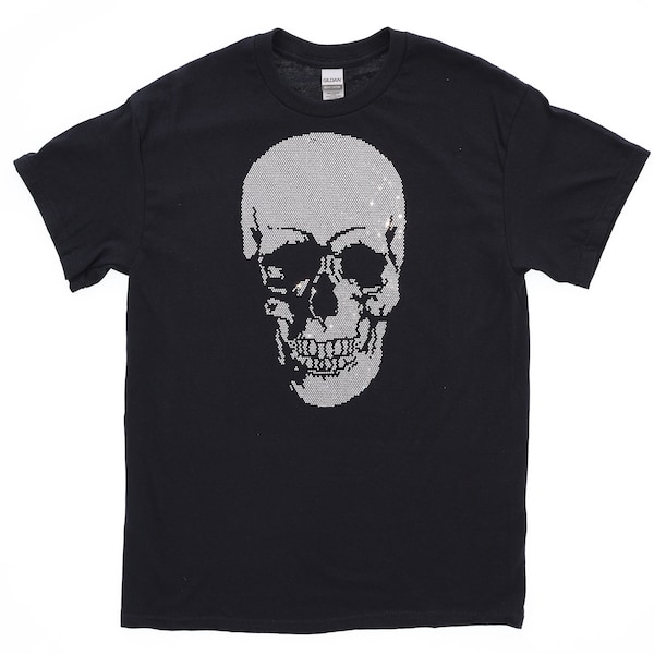 Skull Shirt, Skull Rhinestone Tee,  Rhinestone Shirt, Bling Bling Tee, Short Sleeve T-shirt, Halloween Shirt, graphic tee, comfortable fit