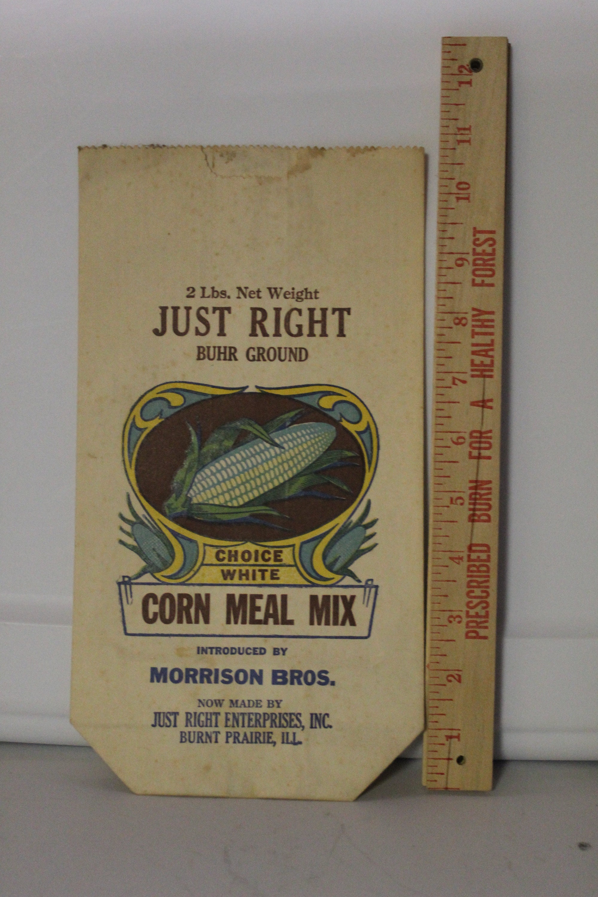 Vintage Just Right Corn Meal Paper Sack Etsy