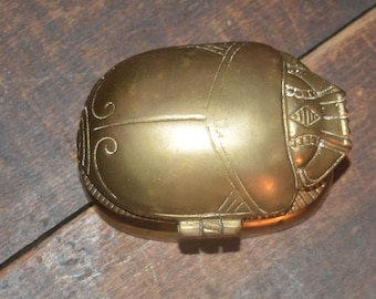 Egyptian revival brass scarab box