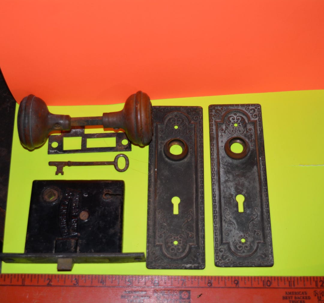 Antique Sargent & Co Door Lock (working ) With Key, Door Knobs and Door ...