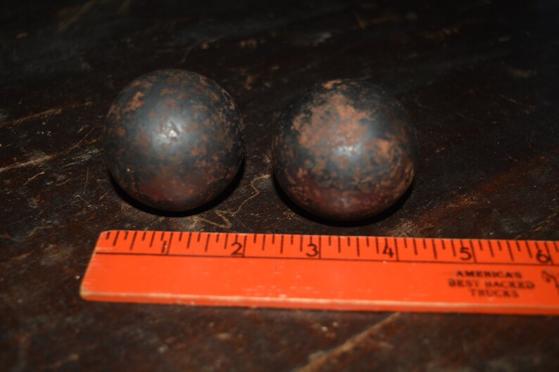 2 Antique Iron Cannon Balls Etsy