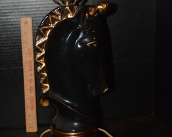 Vintage Hollywood Regency, Mid Century Horse head lamp. tested/working